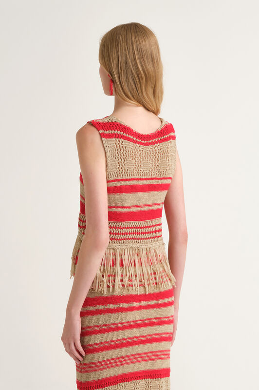 Malìparmi KNIT TAPE VEST Natural JE113078214 Malìparmi KNIT TAPE VEST Natural JE113078214