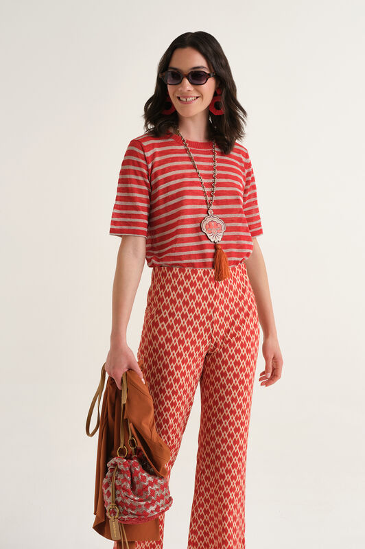 Malìparmi SUMMER LINEN T-SHIRT Rouge JK028278148