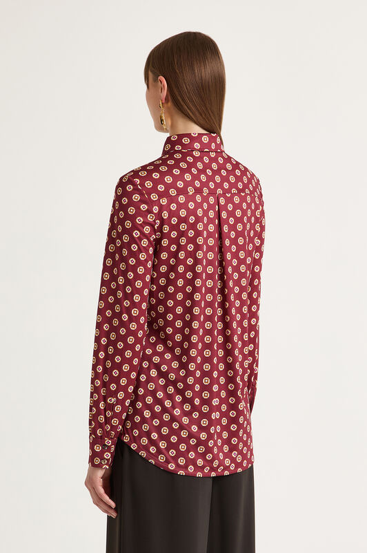 Maliparmi MICRO PRINT JERSEY HEMD Bordeaux JM556470654