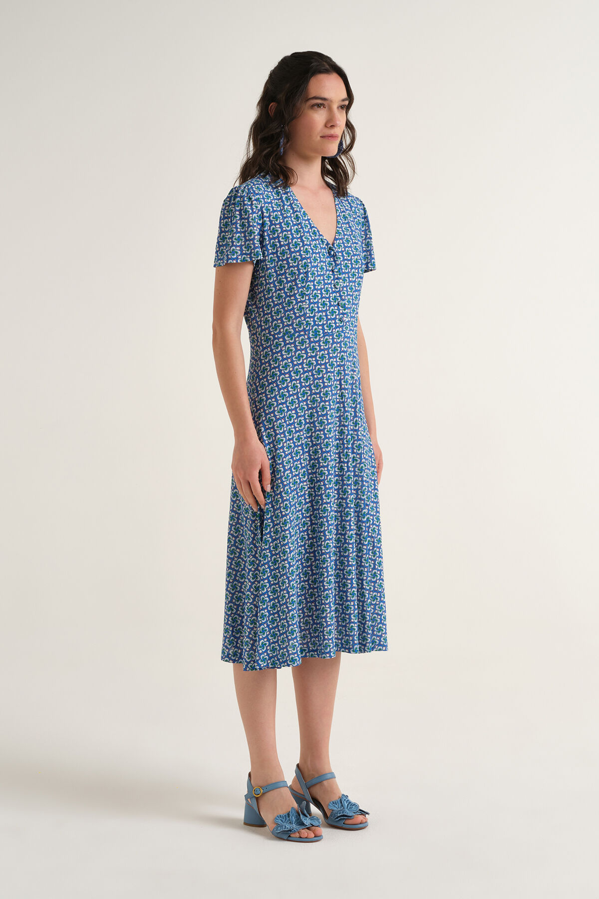 Malìparmi MINI MOULINÉ DRESS Blue JF679770675