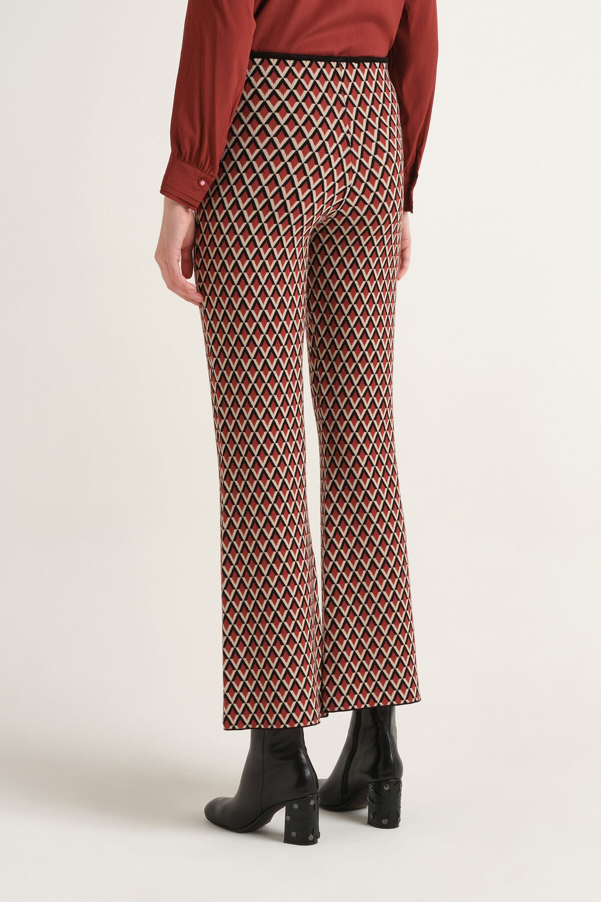 Maliparmi JACQUARD COMFORT TROUSER Brown JH809178219 Maliparmi JACQUARD COMFORT TROUSER Brown JH809178219