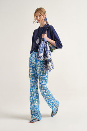 Malìparmi MOULINÉ CADY TROUSERS Blue JH105050668