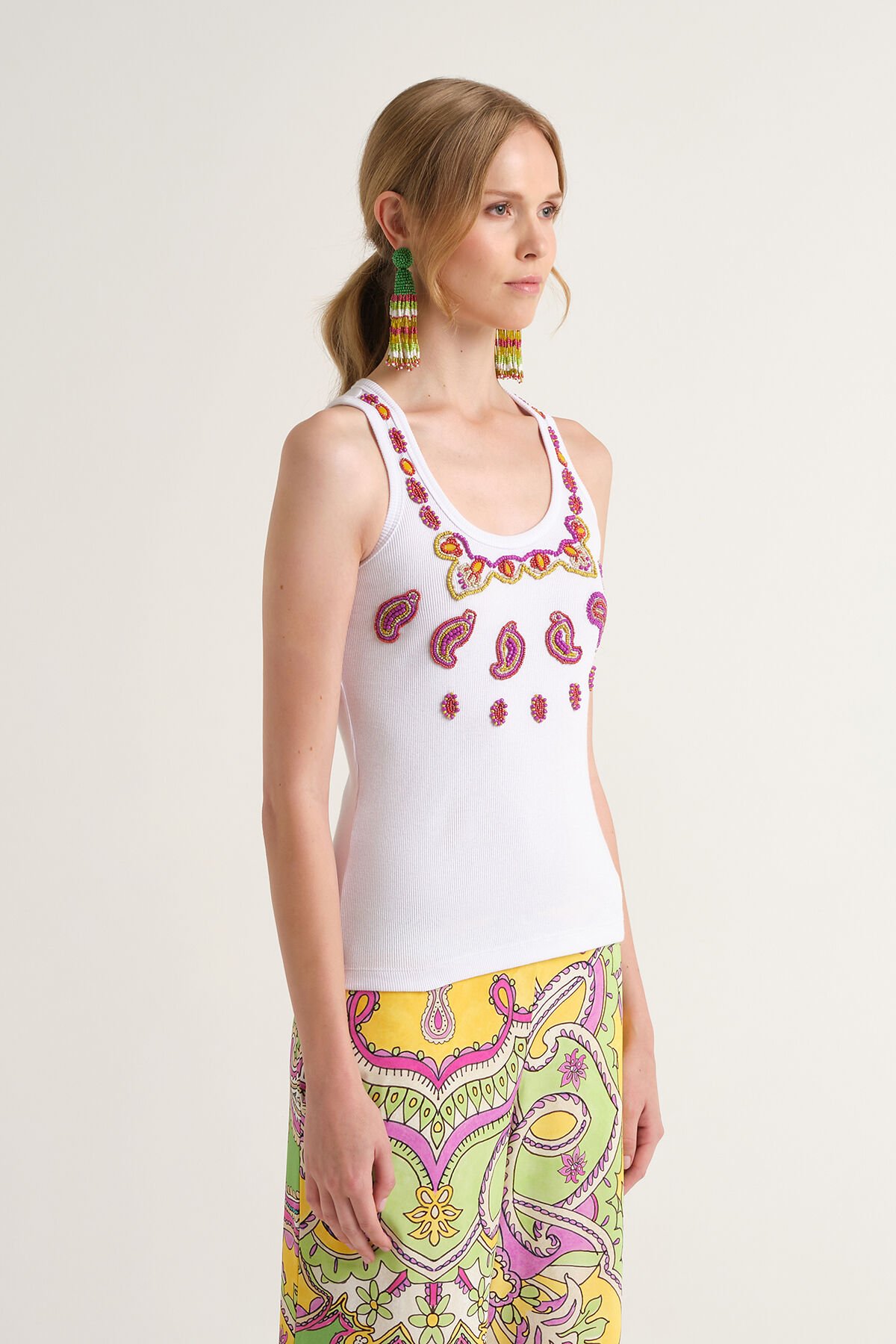 Malìparmi SPIN EMBROIDERY TANK TOP Orange JP552370669 Malìparmi SPIN EMBROIDERY TANK TOP Orange JP552370669