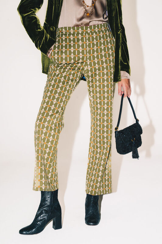 Maliparmi GEOMETRIC JACQUARD TROUSERS Dark Brown JH747960168