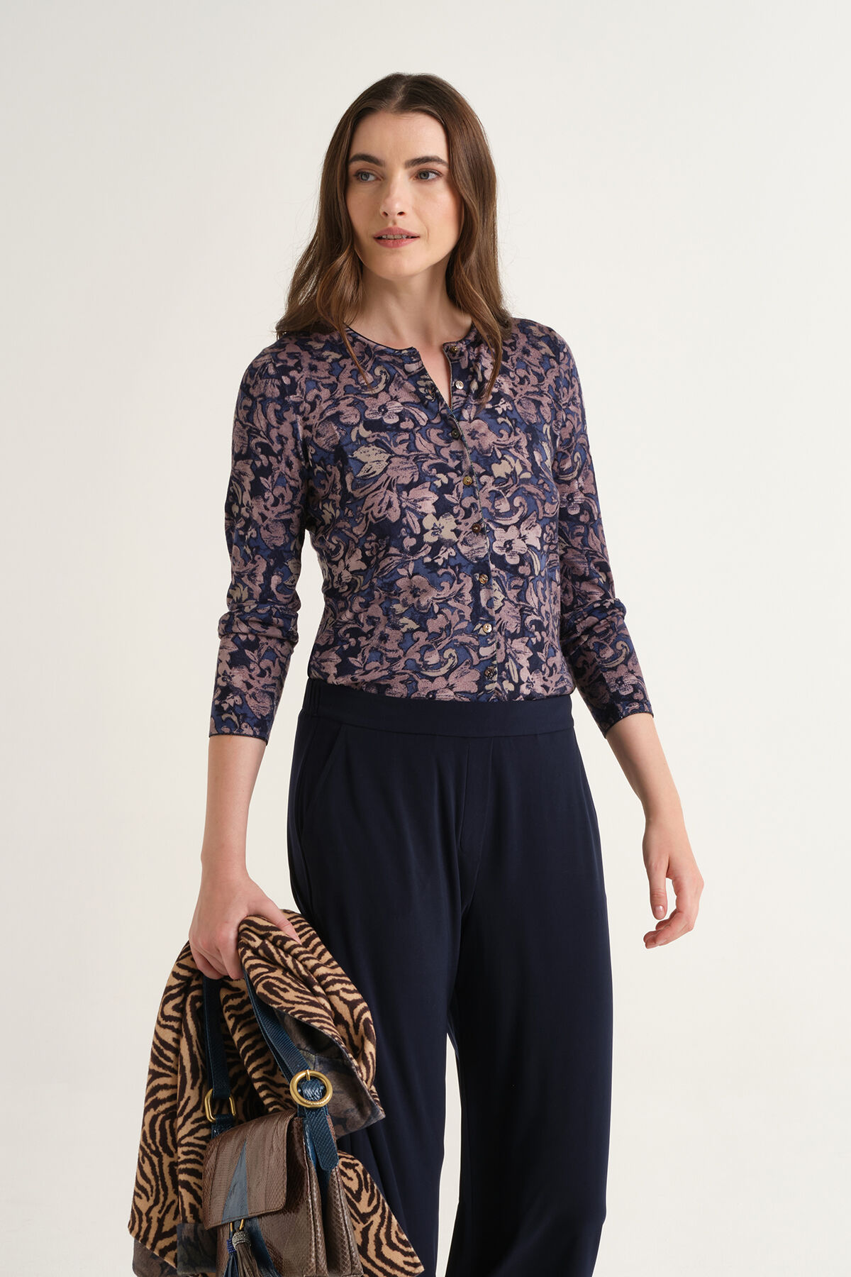 Maliparmi CARDIGAN PRINTED KNIT Blu JN355178200 Maliparmi CARDIGAN PRINTED KNIT Blu JN355178200