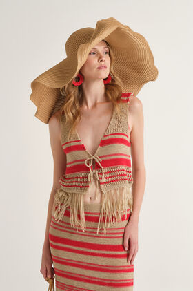 Malìparmi KNIT TAPE VEST Natural JE113078214