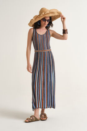 Malìparmi FLEXAGE STRIPES DRESS Light Blue JF951378211