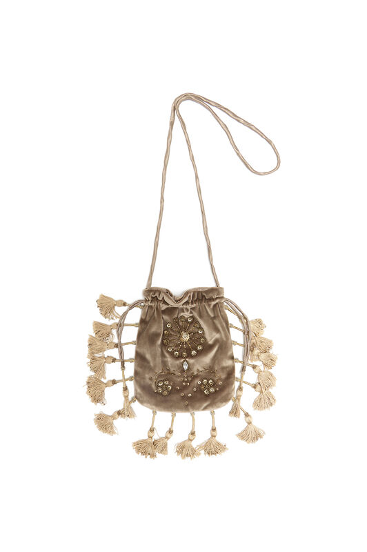 Maliparmi THE PRECIOUS VELVET POUCH Taupe OP009561039