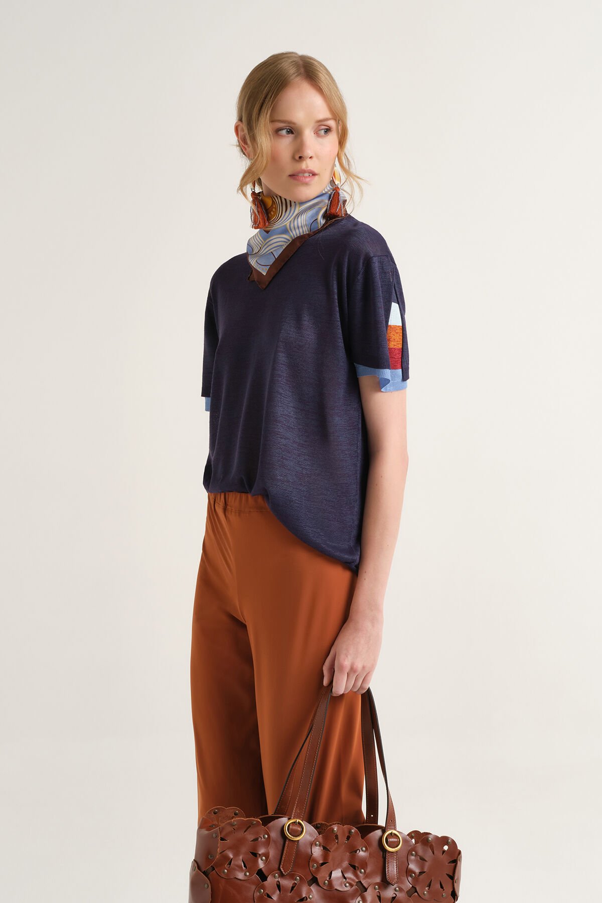 Malìparmi VISCOSE FLUID T-SHIRT Sea JK029477100