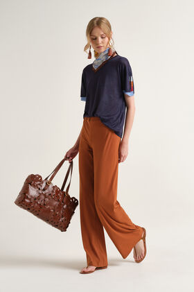 Malìparmi SOFT JERSEY TROUSERS Caramel JH753070210