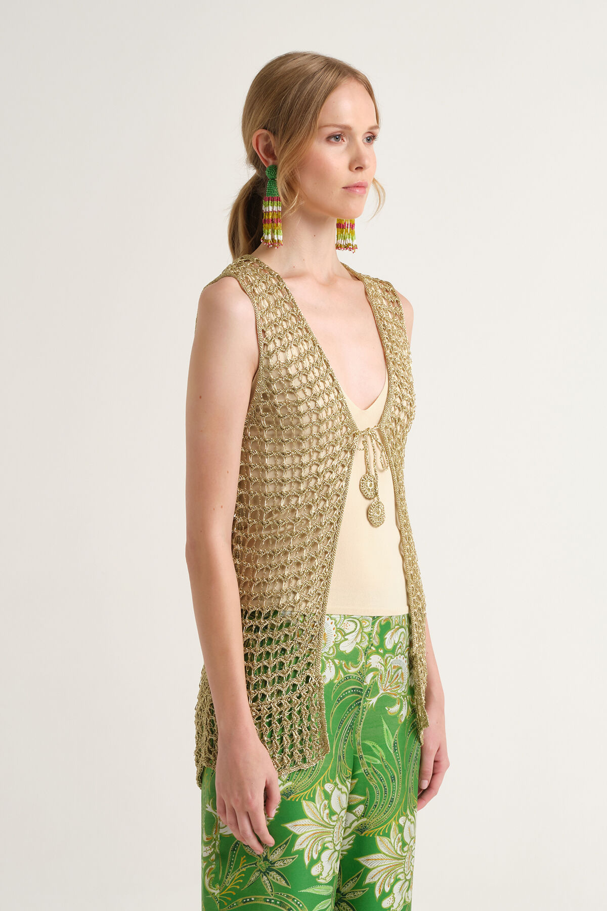 Malìparmi METALLIC LUREX VEST Gold JE113078213