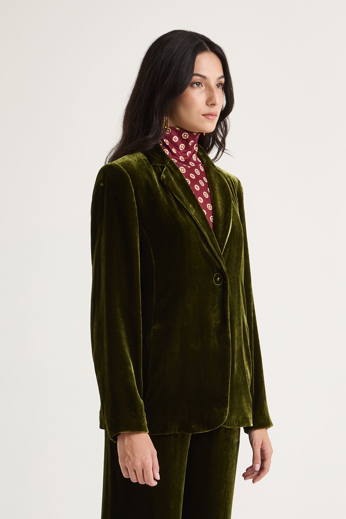 Maliparmi FLUID VELVET JACKET Military Green JD643561026