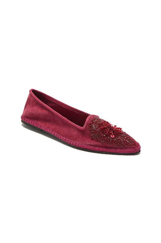 Maliparmi BABOUCHE-BIJOUX A PUNTA EMBROIDERED PASSION Bordeaux SB009501561