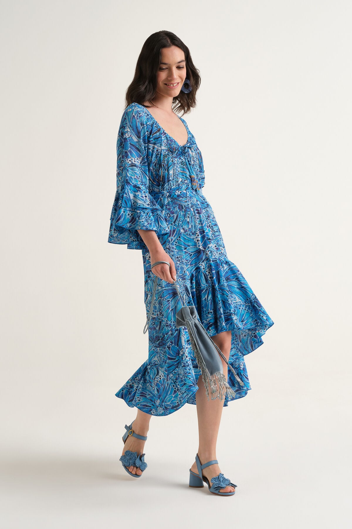 Malìparmi SWEET BUTTERFLY VESTIDO Azul Claro JF669515217