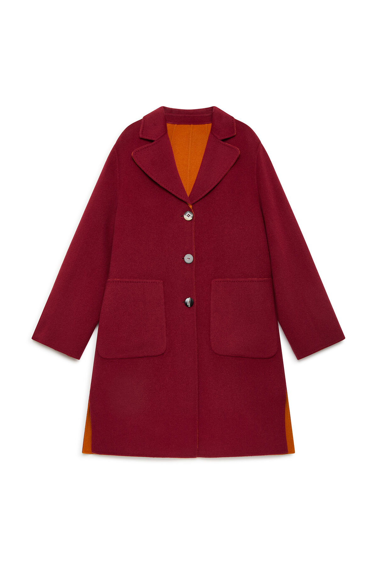 Maliparmi DOUBLE WOOL OVERCOAT Orange JB539020276