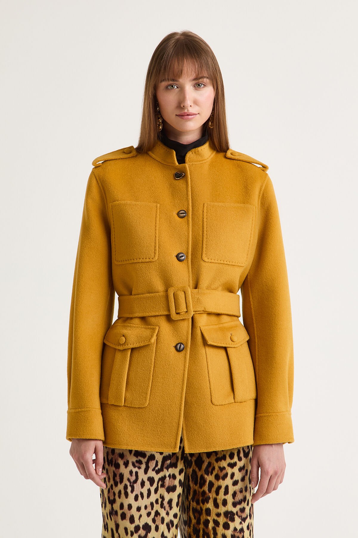 Maliparmi SOFTPURE WOOL COAT Mustard JA534220290