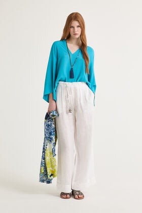 Maliparmi SUMMER LINEN TROUSERS Natural White JH757640107