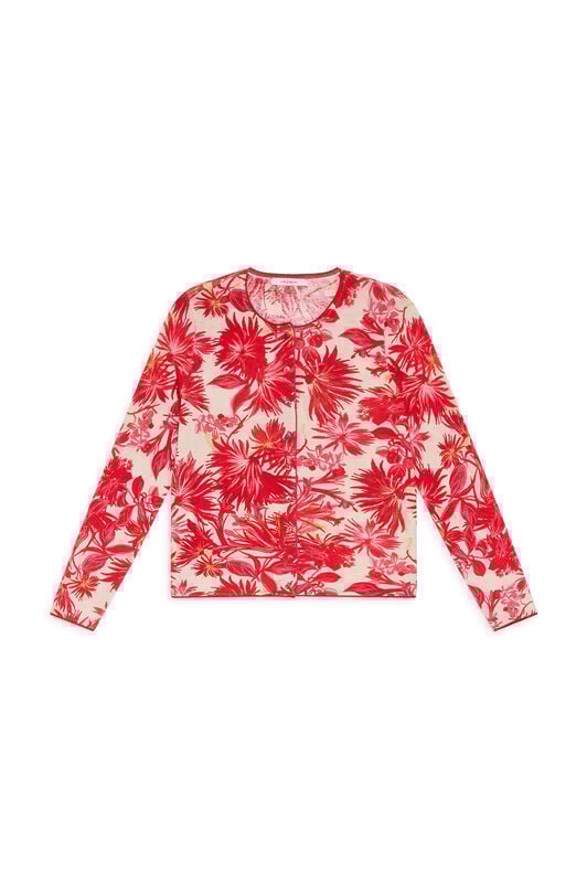 Malìparmi COTTON PRINTED CARDIGAN Red JN359978215 Malìparmi COTTON PRINTED CARDIGAN Red JN359978215