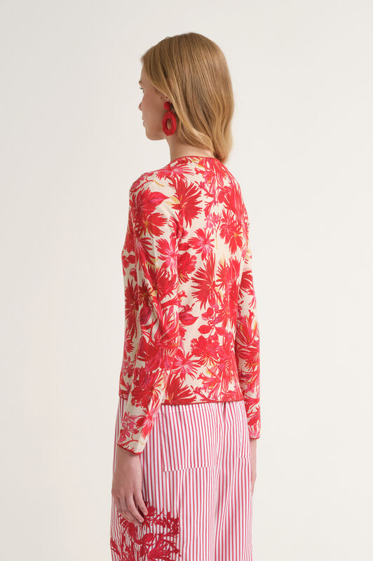 Malìparmi COTTON PRINTED CARDIGAN Red JN359978215 Malìparmi COTTON PRINTED CARDIGAN Red JN359978215
