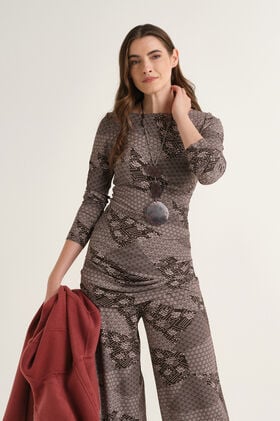 Maliparmi MOSAIC KIMONO T-SHIRT Grey JK029970679 Maliparmi MOSAIC KIMONO T-SHIRT Grey JK029970679