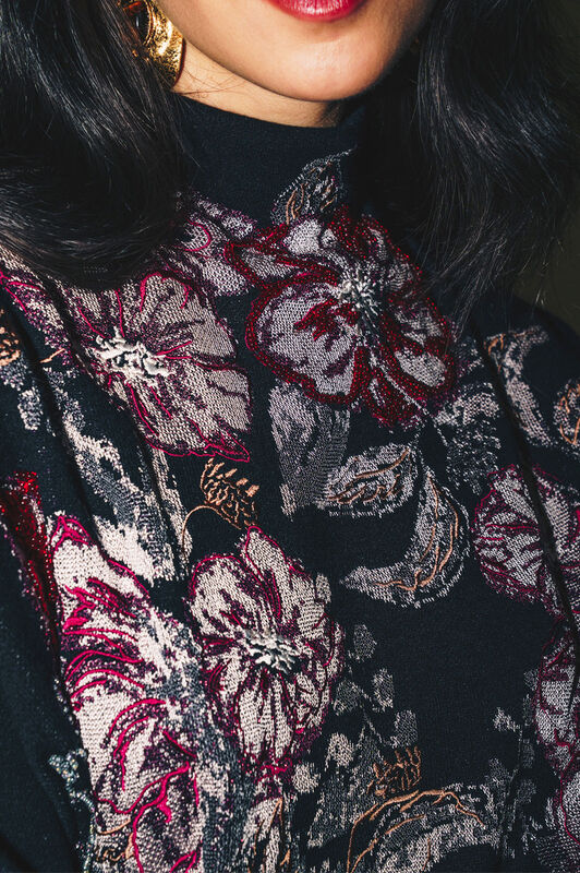 Maliparmi FLOWER JACQUARD KNITWEAR Black JQ511078206