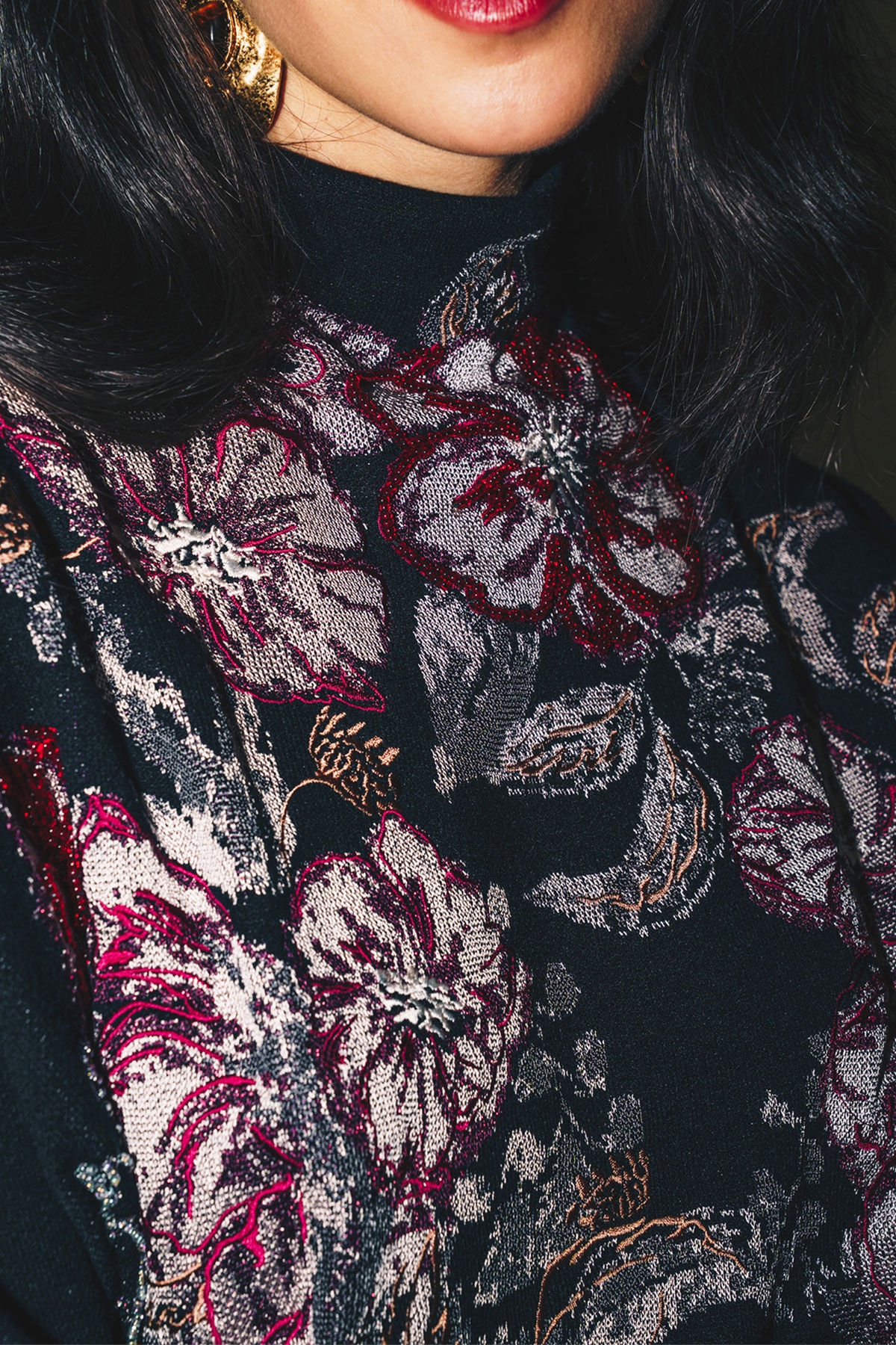 Maliparmi FLOWER JACQUARD KNITWEAR Black JQ511078206