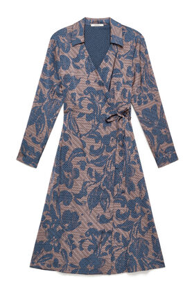 Maliparmi SWEET FOLIAGE DRESS Blue JF673150688 Maliparmi SWEET FOLIAGE DRESS Blue JF673150688