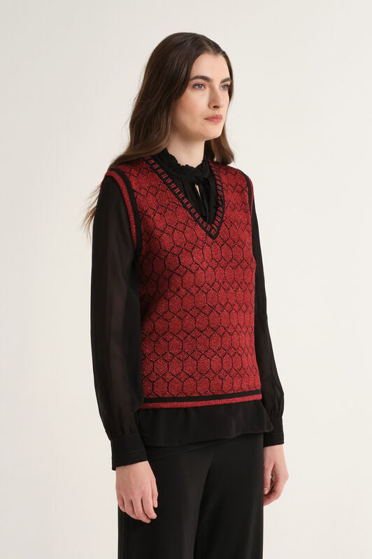 Maliparmi GILET JACQUARD 3D Rosso JE113278218 Maliparmi GILET JACQUARD 3D Rosso JE113278218