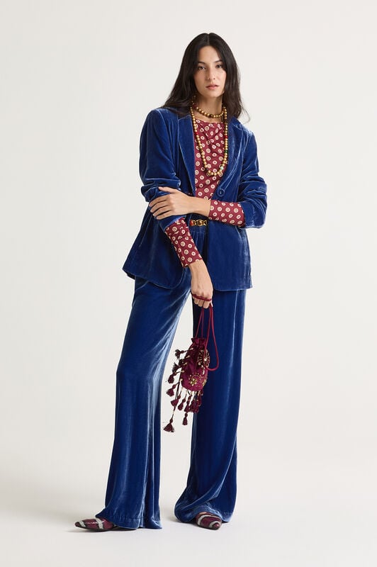 Maliparmi FLUID VELVET JACKET Light Bluette JD643561026 Maliparmi FLUID VELVET JACKET Light Bluette JD643561026