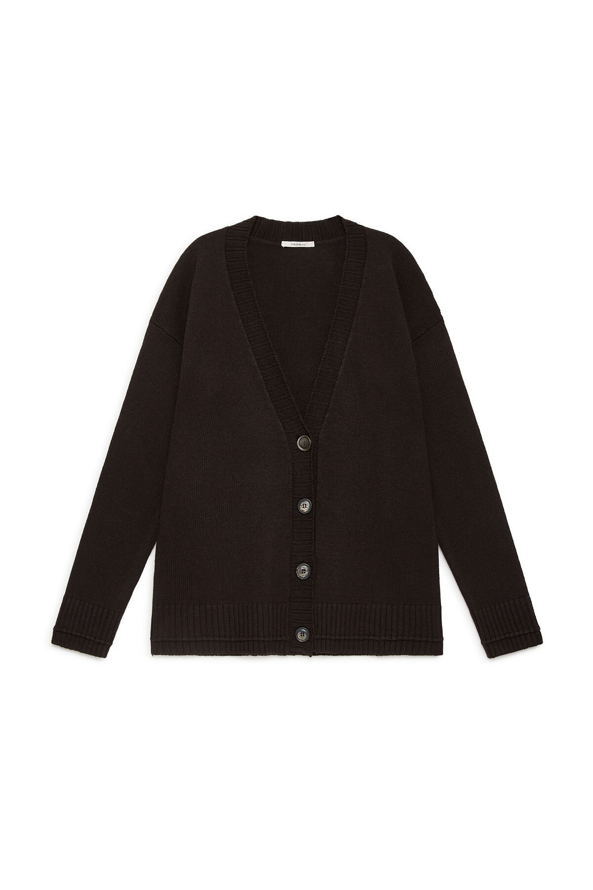 Maliparmi CASHMERE MERINOS CARDIGAN Dark Brown JN370574315