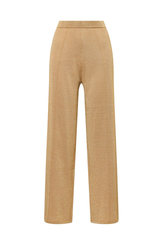 Maliparmi SHINY FLUID LUREX TROUSERS Mustard JH804678133