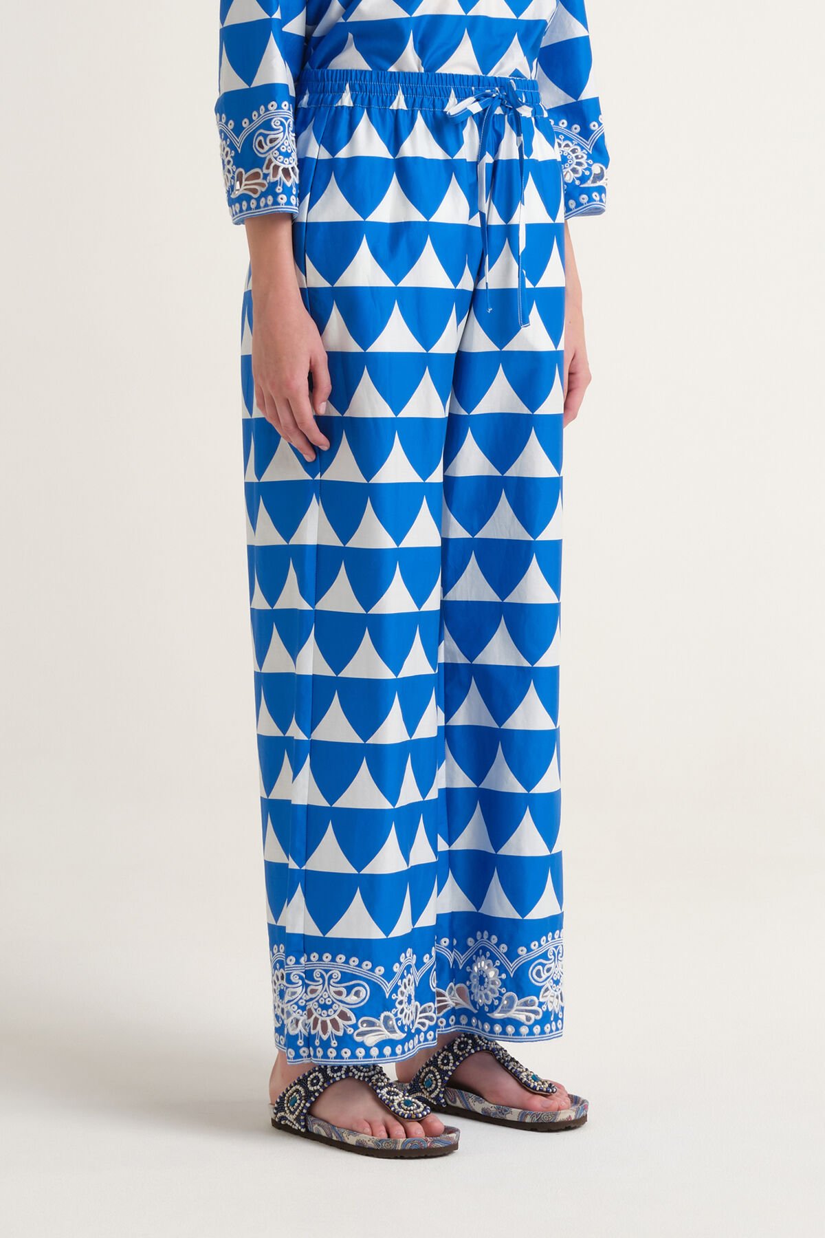 Malìparmi OPTICAL BRODERIE HOSE Blau JH807315216