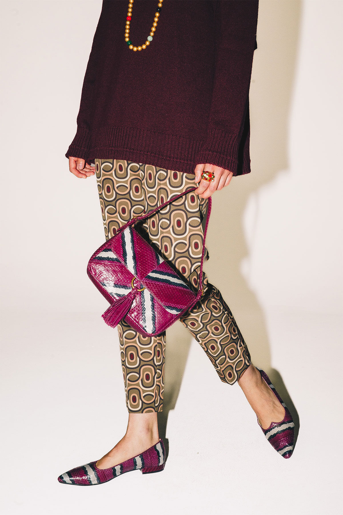 Maliparmi EXOTIC STRIPES KLEINE SCHULTERTASCHE Violett BF001301556