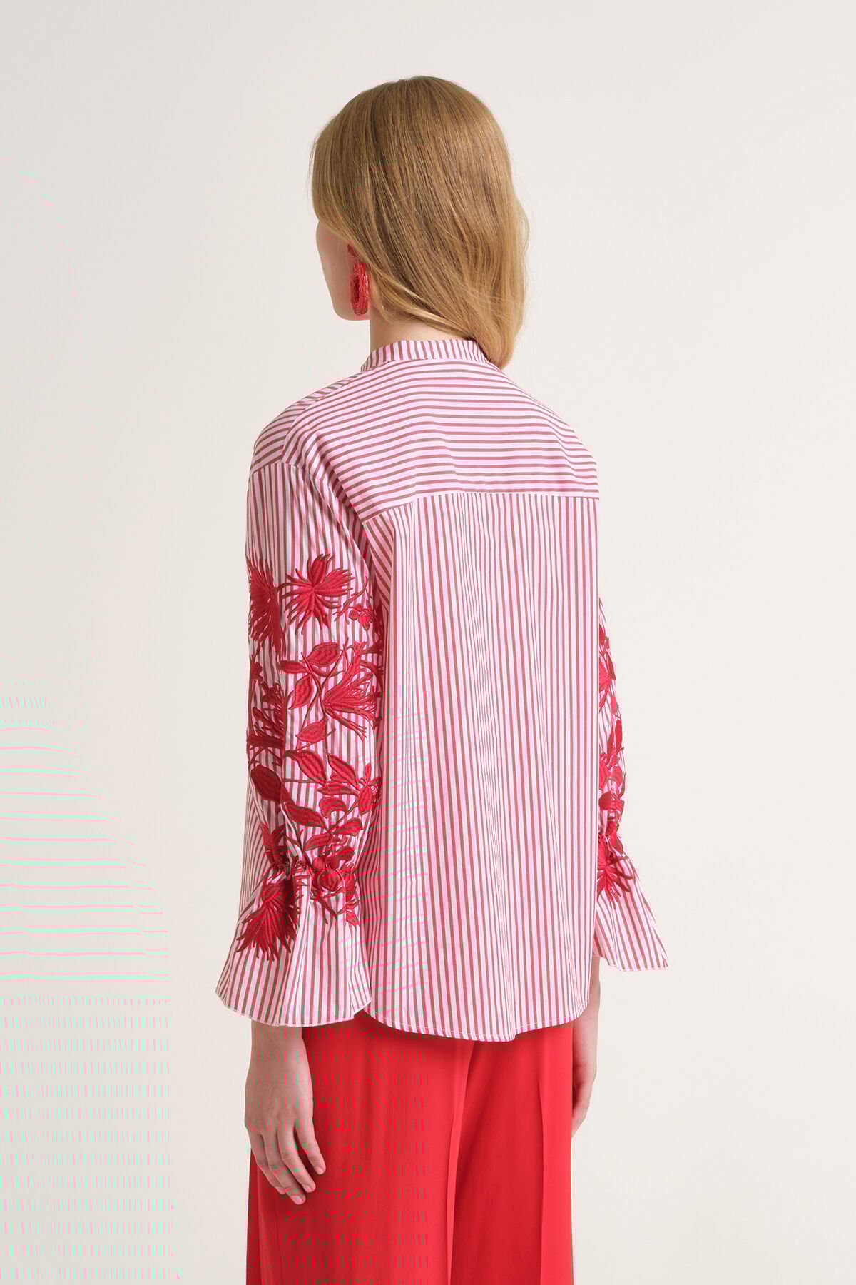 Malìparmi STRIPED FLEUR SHIRT Red JM558515222 Malìparmi STRIPED FLEUR SHIRT Red JM558515222