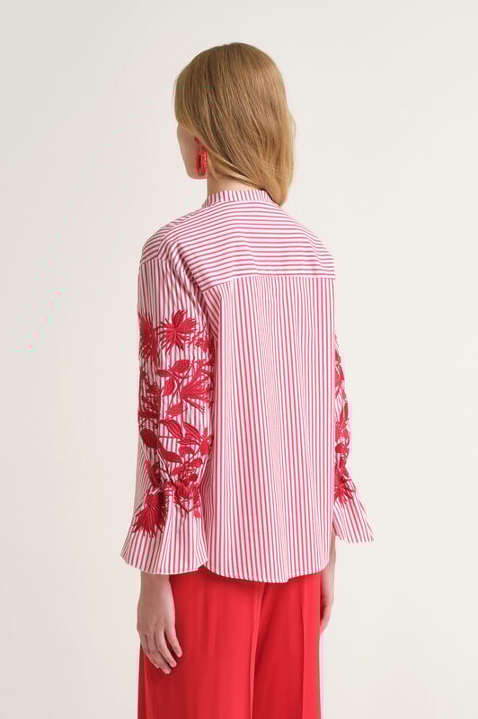 Malìparmi STRIPED FLEUR SHIRT Red JM558515222 Malìparmi STRIPED FLEUR SHIRT Red JM558515222