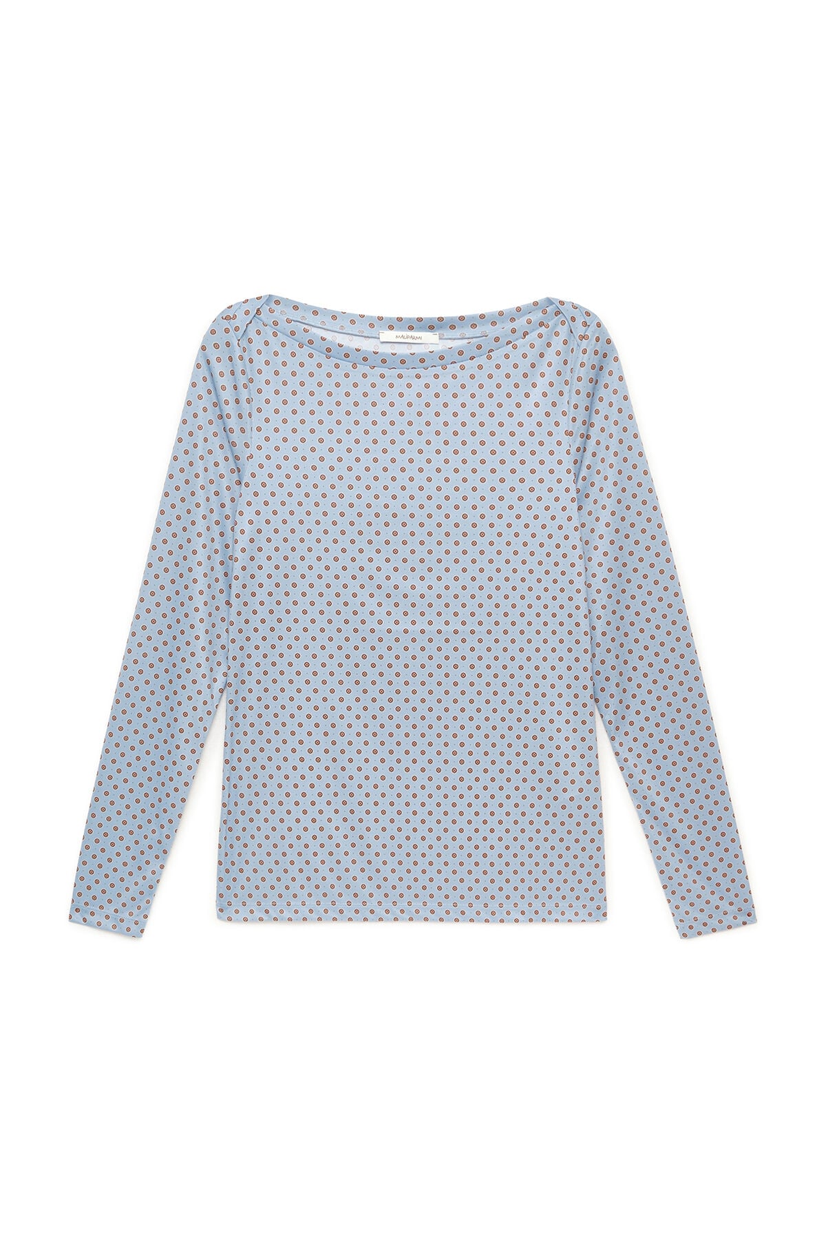 Maliparmi MICRO PRINT JERSEY T-SHIRT Light Blue JK025770654 Maliparmi MICRO PRINT JERSEY T-SHIRT Light Blue JK025770654