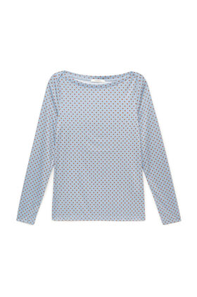 Maliparmi MICRO PRINT JERSEY T-SHIRT Light Blue JK025770654 Maliparmi MICRO PRINT JERSEY T-SHIRT Light Blue JK025770654