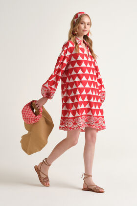 Malìparmi OPTICAL BRODERIE DRESS Red JF669415216