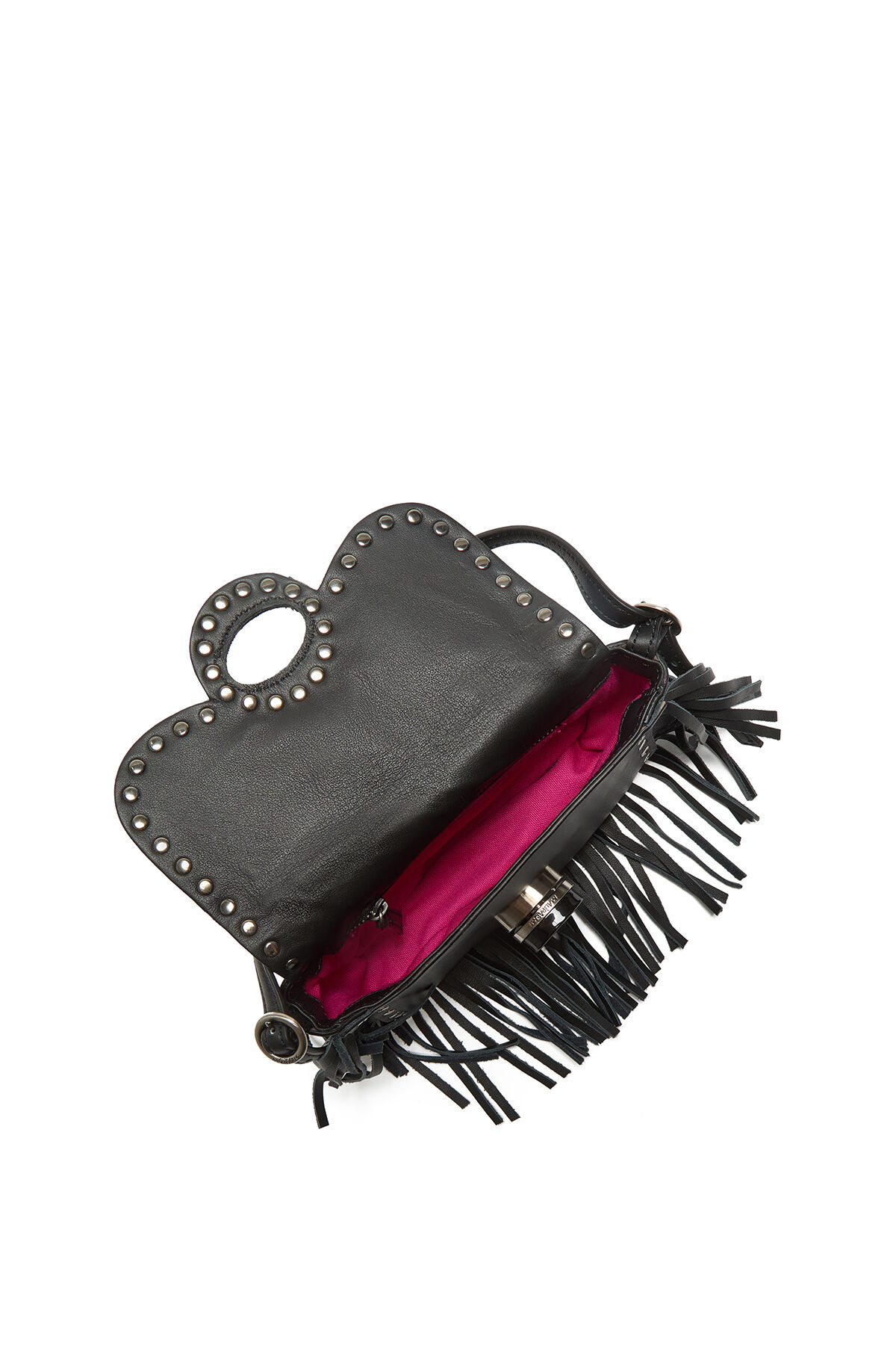 Maliparmi LEATHER REBEL KLEINE SCHULTERTASCHE Schwarz BF001003041 Maliparmi LEATHER REBEL KLEINE SCHULTERTASCHE Schwarz BF001003041