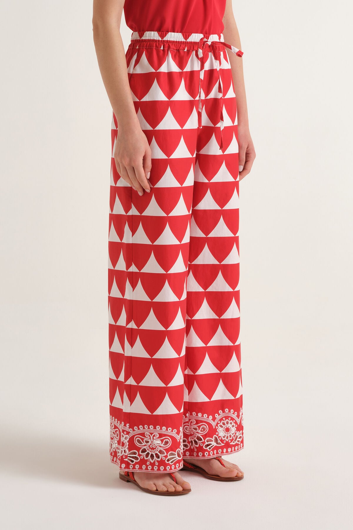 Malìparmi OPTICAL BRODERIE PANTALON Rouge JH807315216