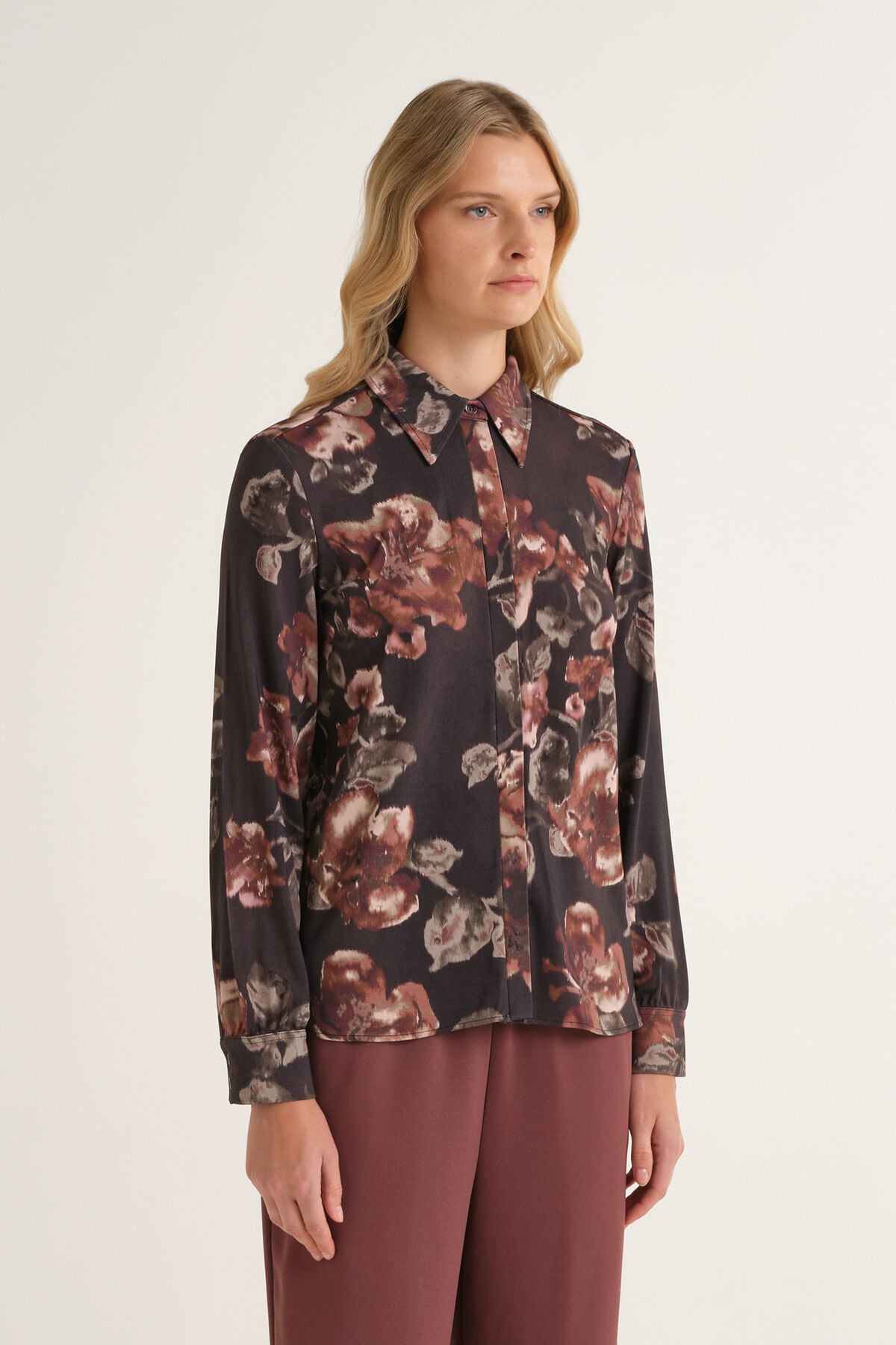 Maliparmi FROSTED BLOSSOM SHIRT Brown JM556470680 Maliparmi FROSTED BLOSSOM SHIRT Brown JM556470680