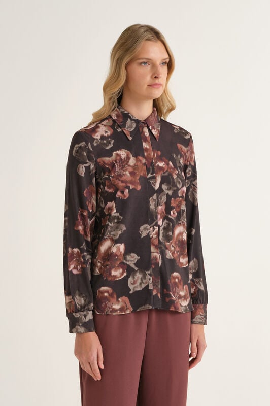 Maliparmi FROSTED BLOSSOM SHIRT Brown JM556470680 Maliparmi FROSTED BLOSSOM SHIRT Brown JM556470680