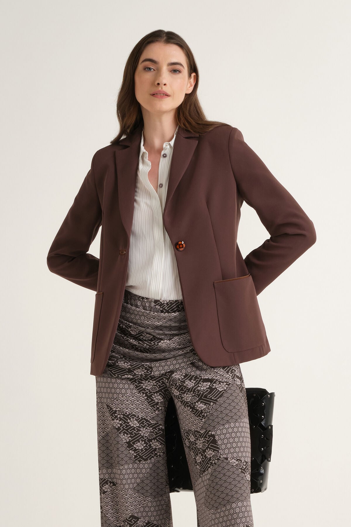 Maliparmi SLEEK MATTE BLAZER Cool Brown JD645550689