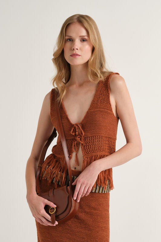 Malìparmi KNIT TAPE VEST Peach JE113078214 Malìparmi KNIT TAPE VEST Peach JE113078214