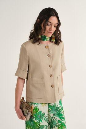 Malìparmi TIMELESS LINEN JACKE Sand JD648140106