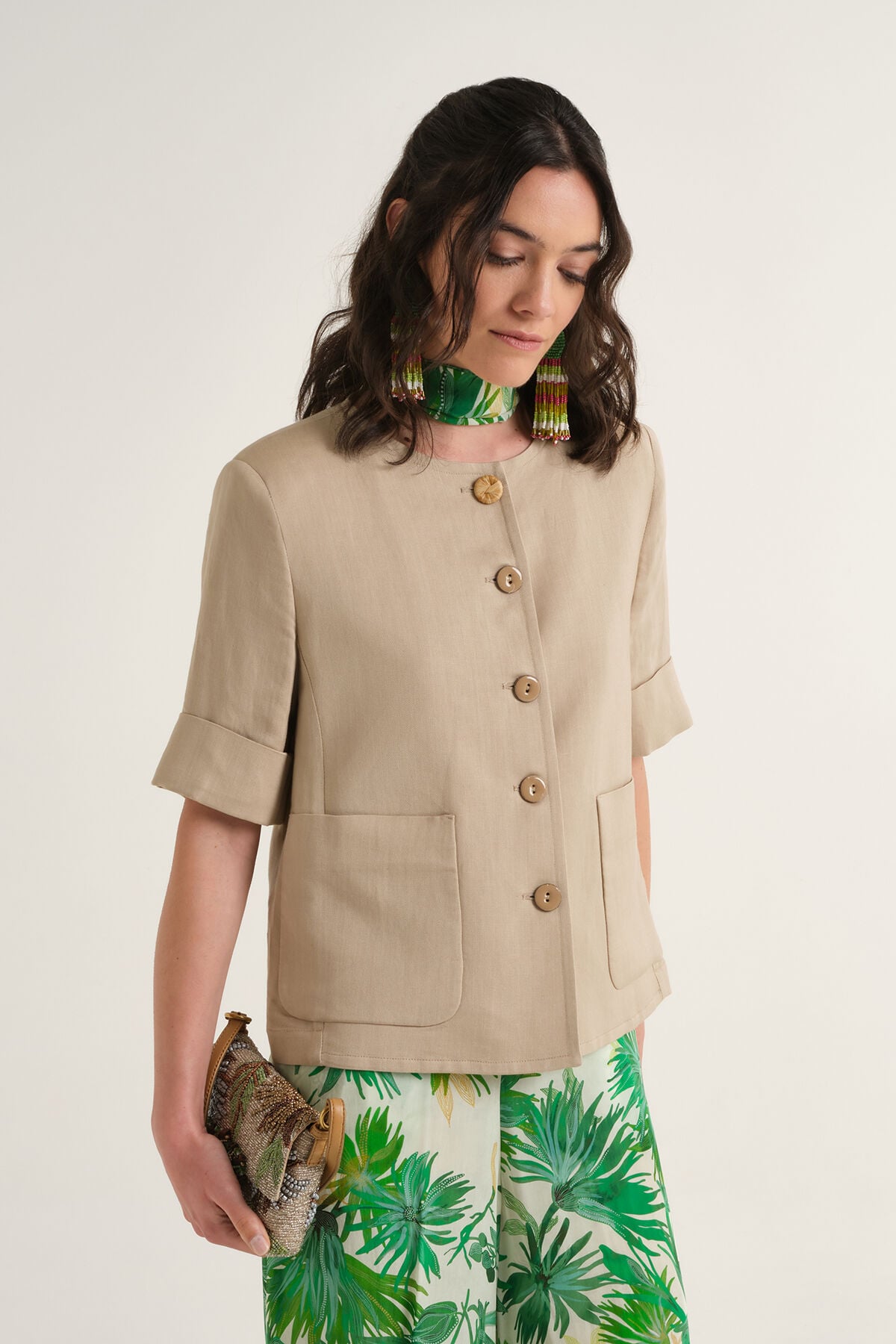 Malìparmi TIMELESS LINEN JACKET Sand JD648140106