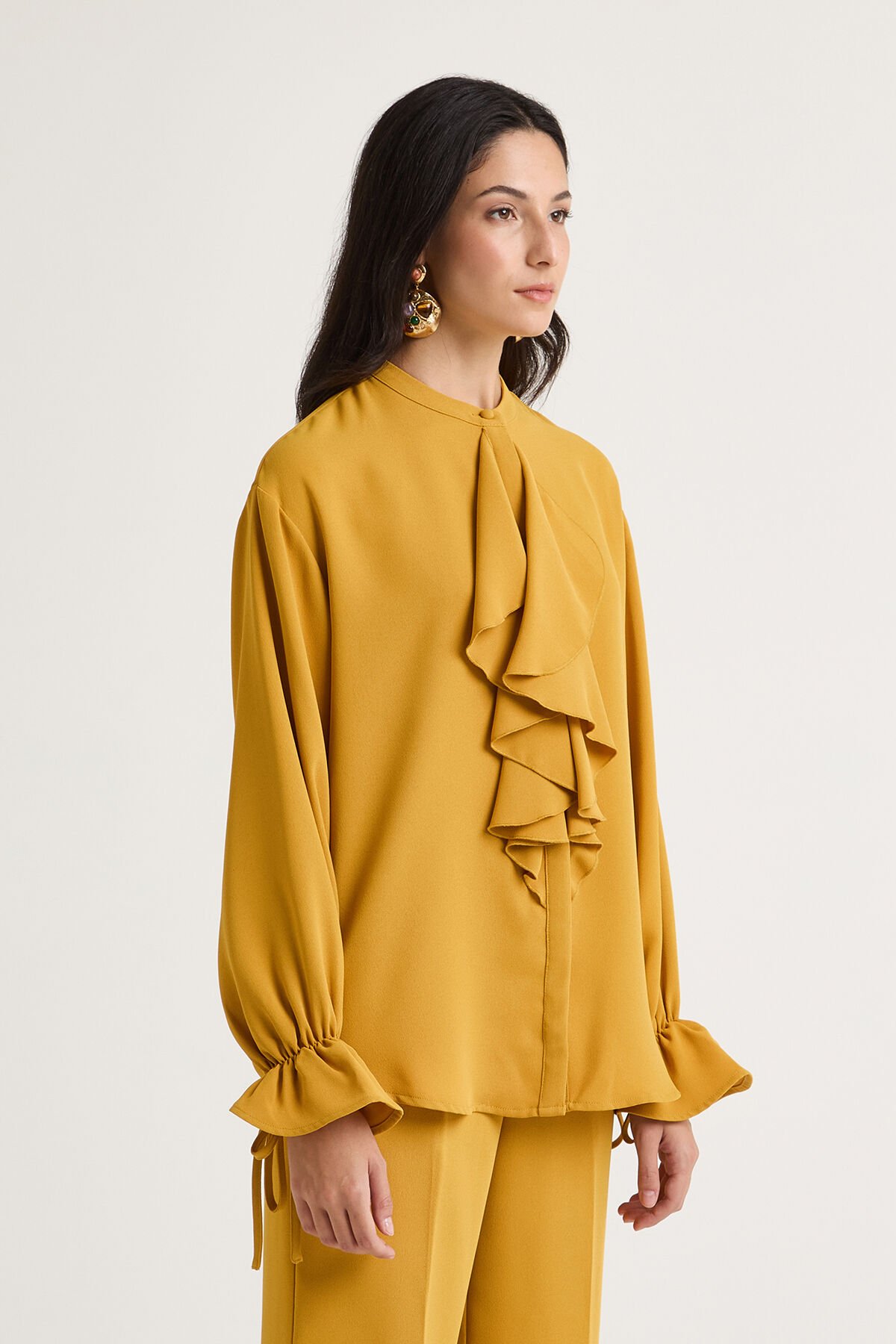 Maliparmi CAMICIA SABLÈ CREPE Senape-Mustard JM556250166