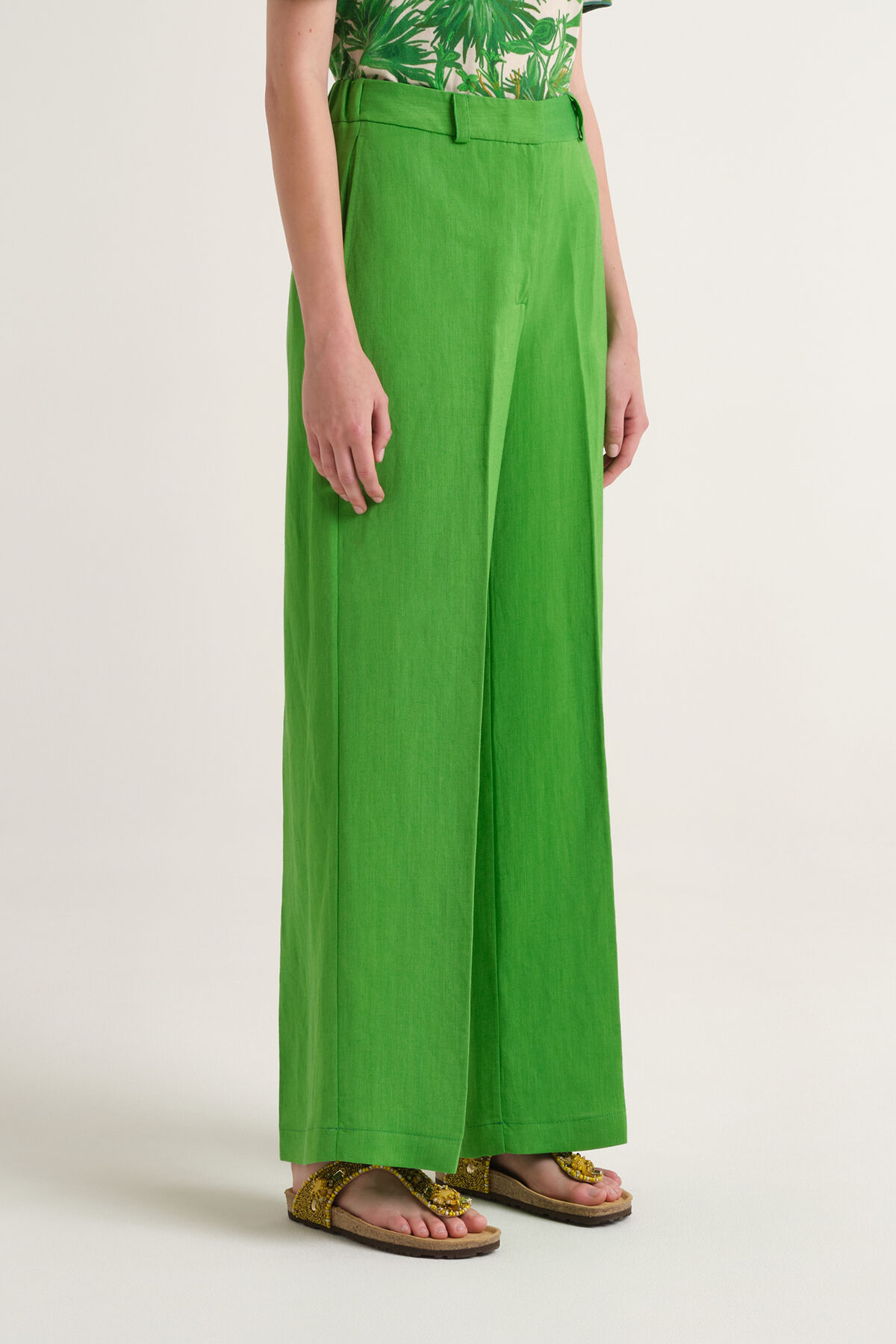 Malìparmi TIMELESS LINEN HOSE Grasgrün JH803340106 Malìparmi TIMELESS LINEN HOSE Grasgrün JH803340106