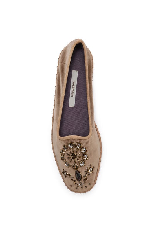 Malìparmi THE PRECIOUS VELVET BABOUCHE-BIJOUX Taupe SB007861039