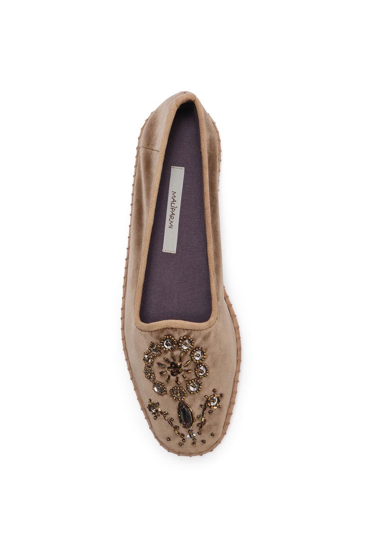 Malìparmi THE PRECIOUS VELVET BABOUCHE-BIJOUX Taupe SB007861039